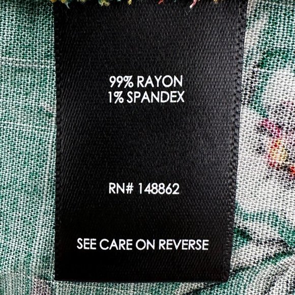 Torrid Fit And Flare Rayon Slub Lace-Up Back Tank Women +2 Green Floral - Picture 7 of 10